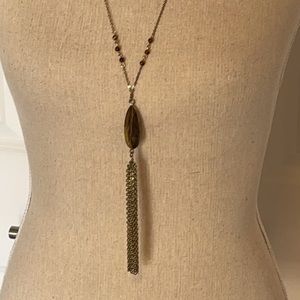 Long breaded Gold-tone Necklace